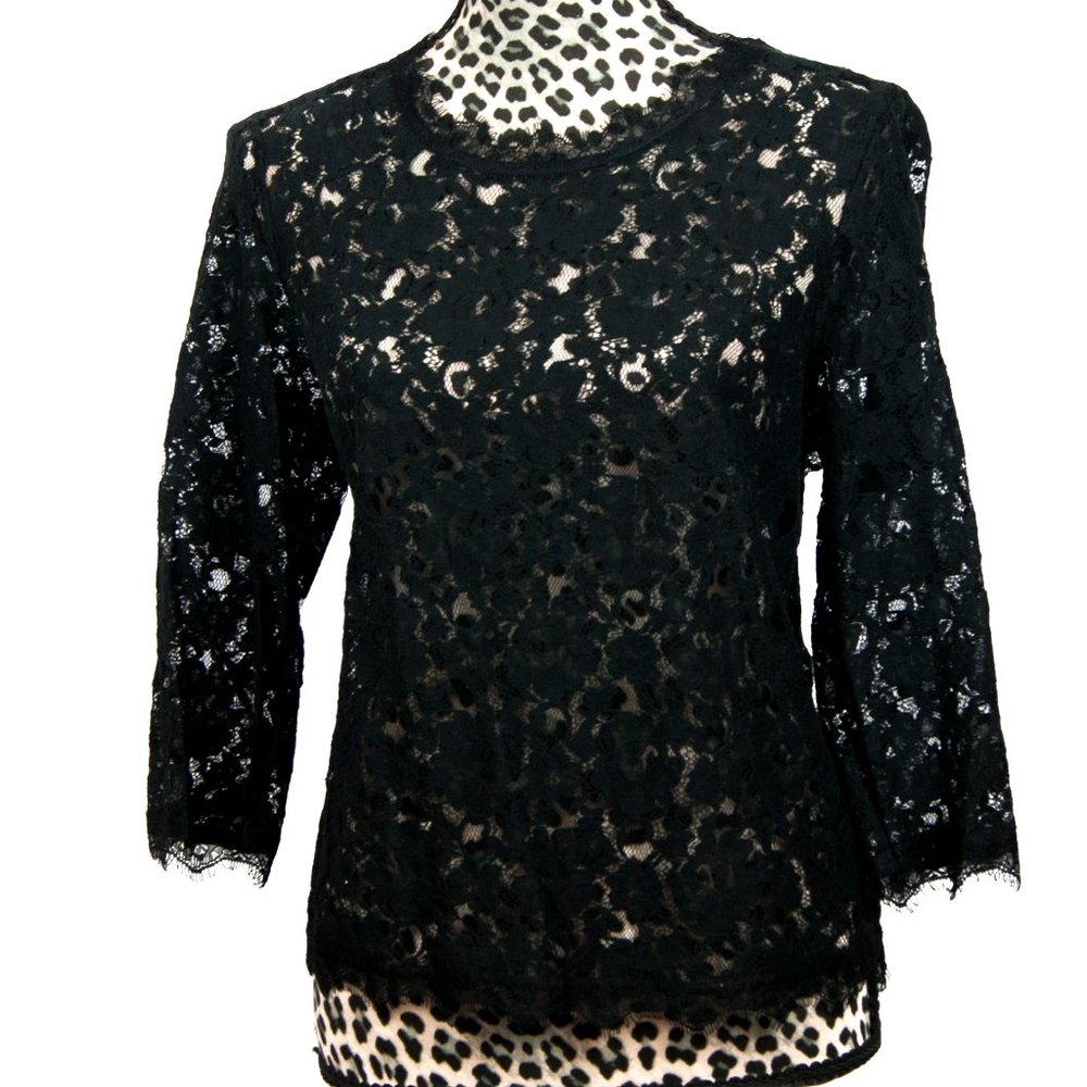 Talbot black lace top